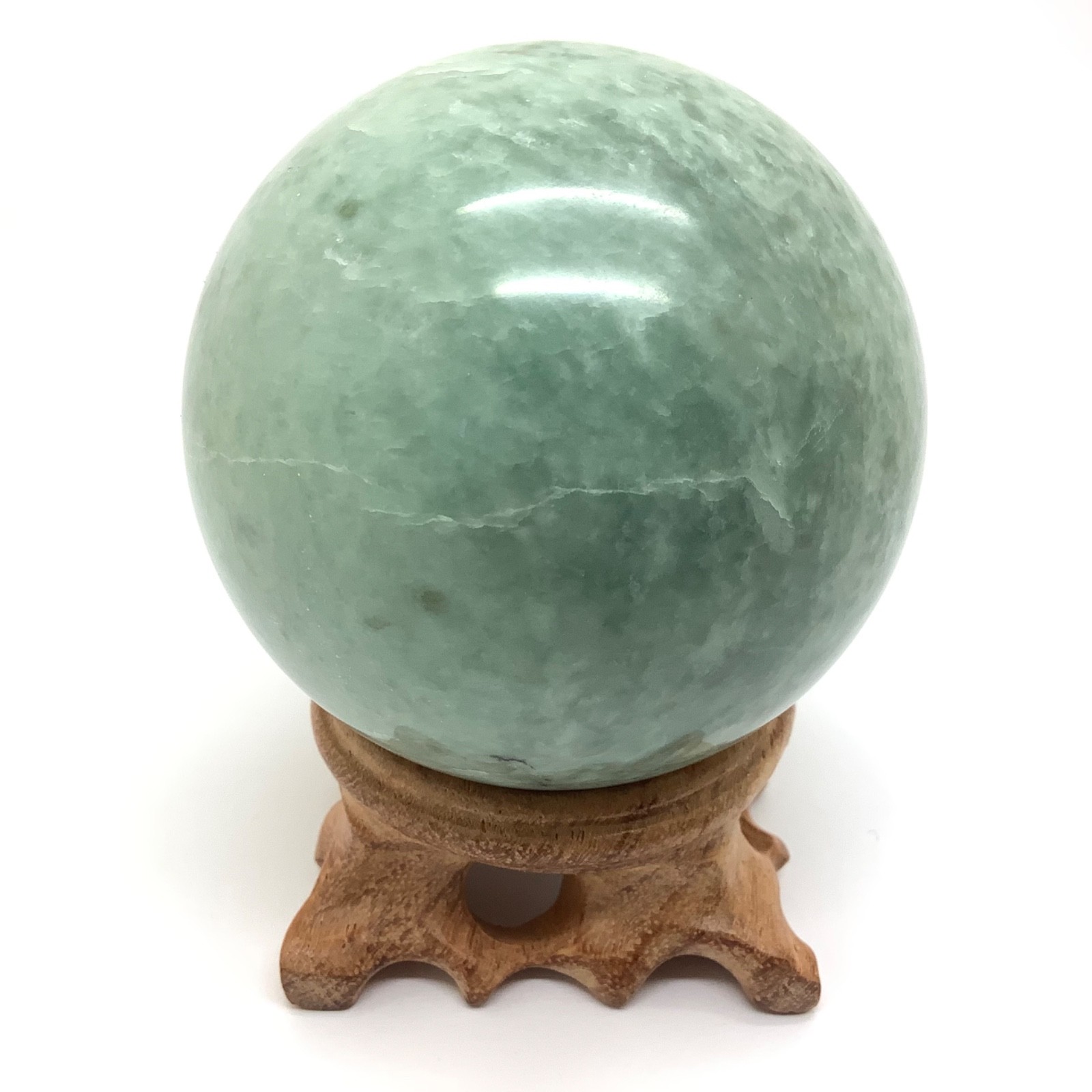 Siberian Jade Sphere 64mm Green Jadeite Jade Stone Ball Polar Urals Siberia 464g