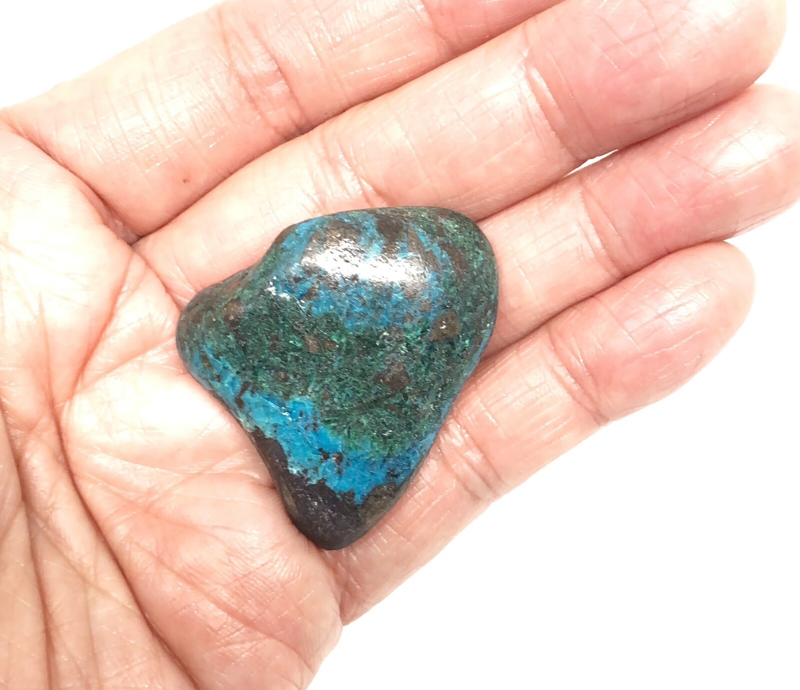 Chrysocolla/Malachite In Cuprite Stone From Arizona 23g Approx 1 1/2in