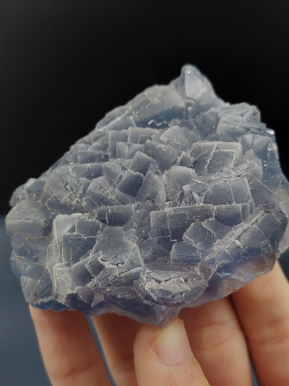 455g Natural Cubic Blue Purple Fluorite Crystal Specimen Mix Lot Mineral Stones