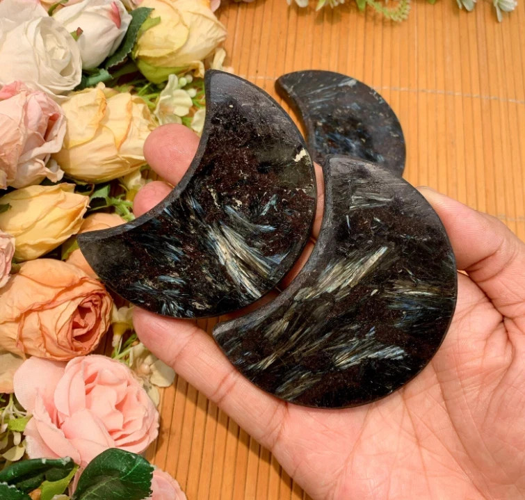 Arfvedsonite Crystal Moon Healing Firework Stone Galaxy Mineral Specimen Gift