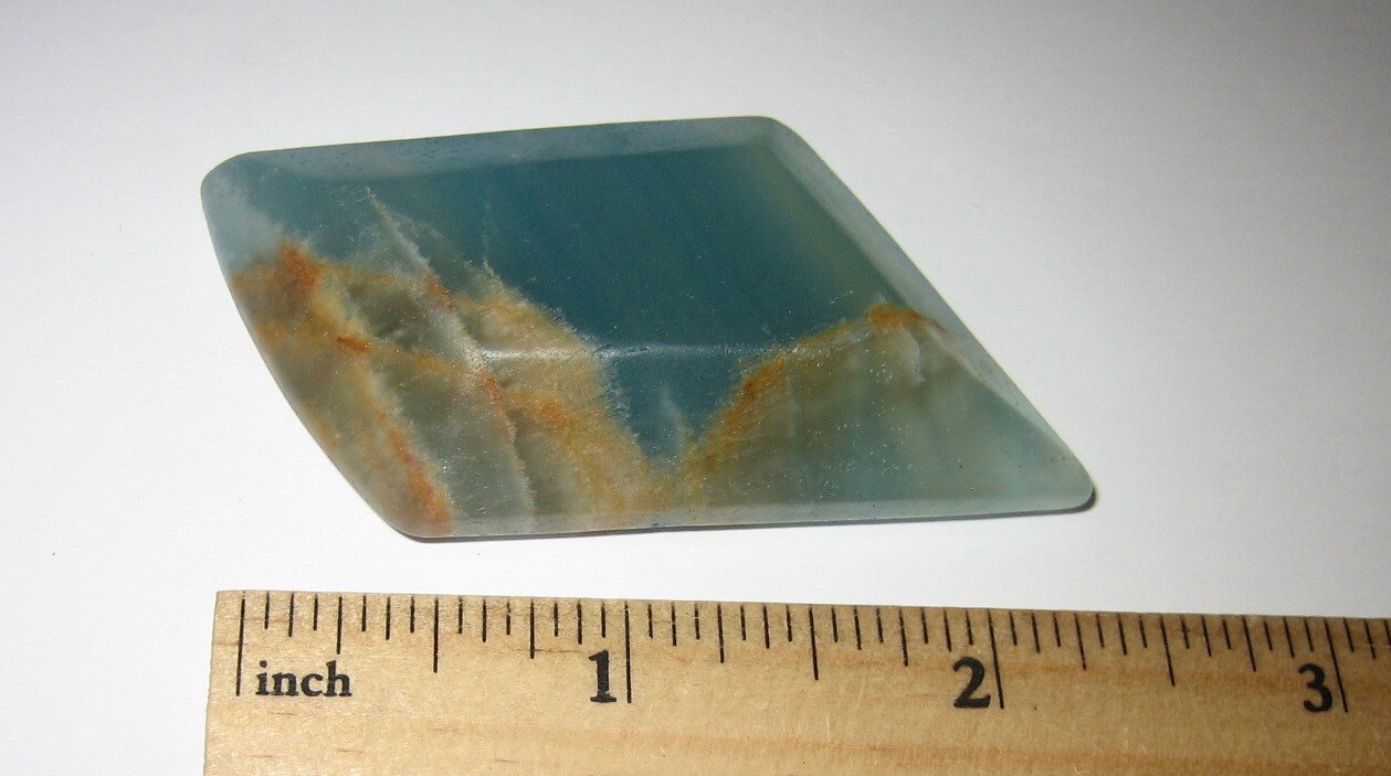 2.55″ TUMBLED POLISHED NATURAL LEMURIAN AQUATINE CALCITE CRYSTAL STONE 40.3g *10