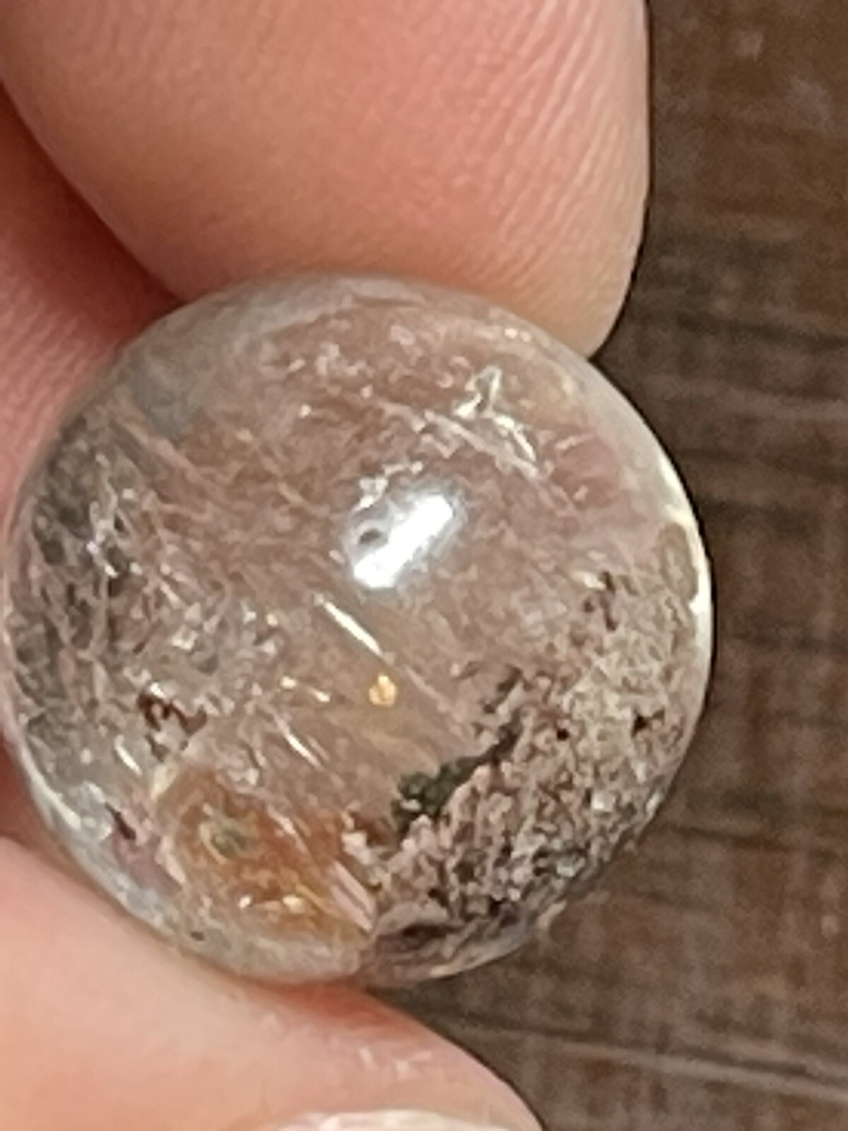 Garden Scenic Quartz with Rainbows Mini Sphere Ball Orb Marble 15.3mm 4g
