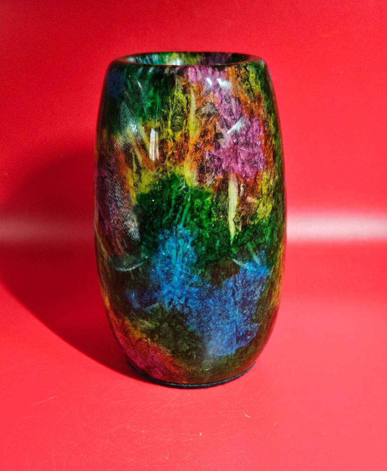 Beautiful Rare Polished Taiwan Seven Colours Natural Jade Stone Vase Bottle 2+LB