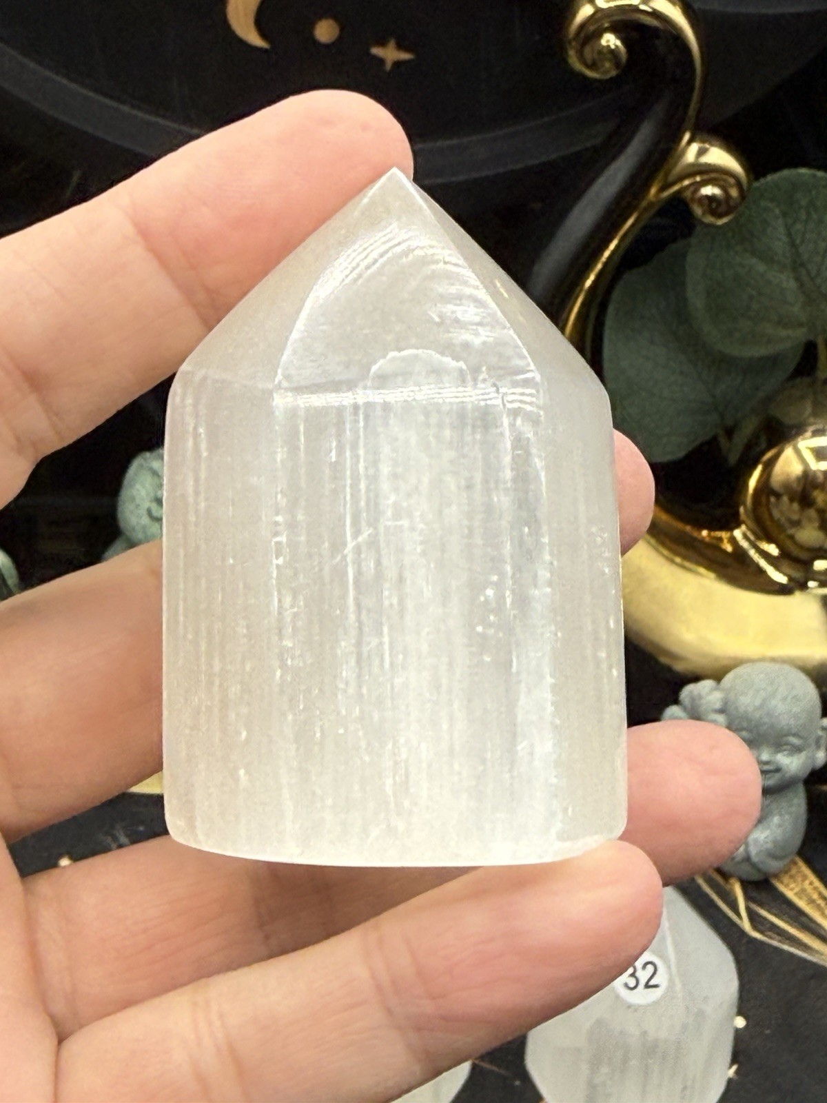 Natural Satin Spar (selenite) Polished chunky points Free shipping