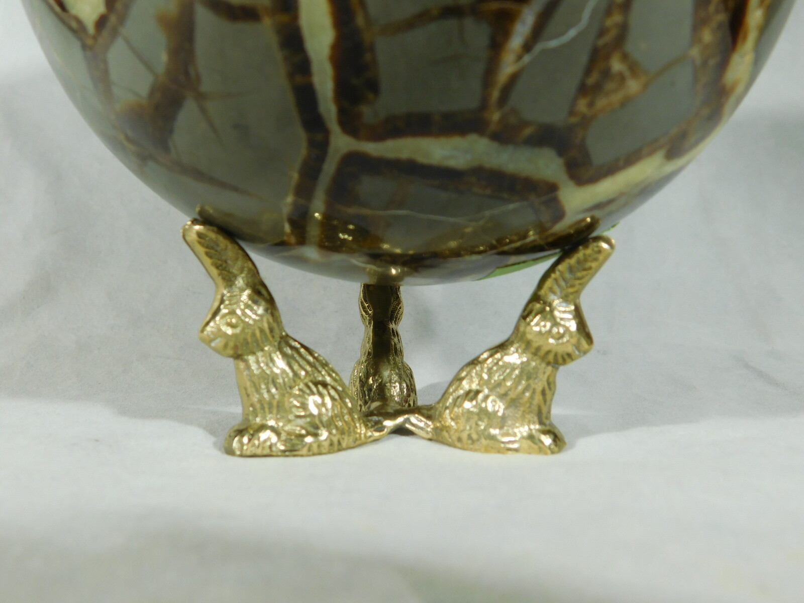 Sphere Display Stand Brass / Gold Color Rabbit Design Medium Size