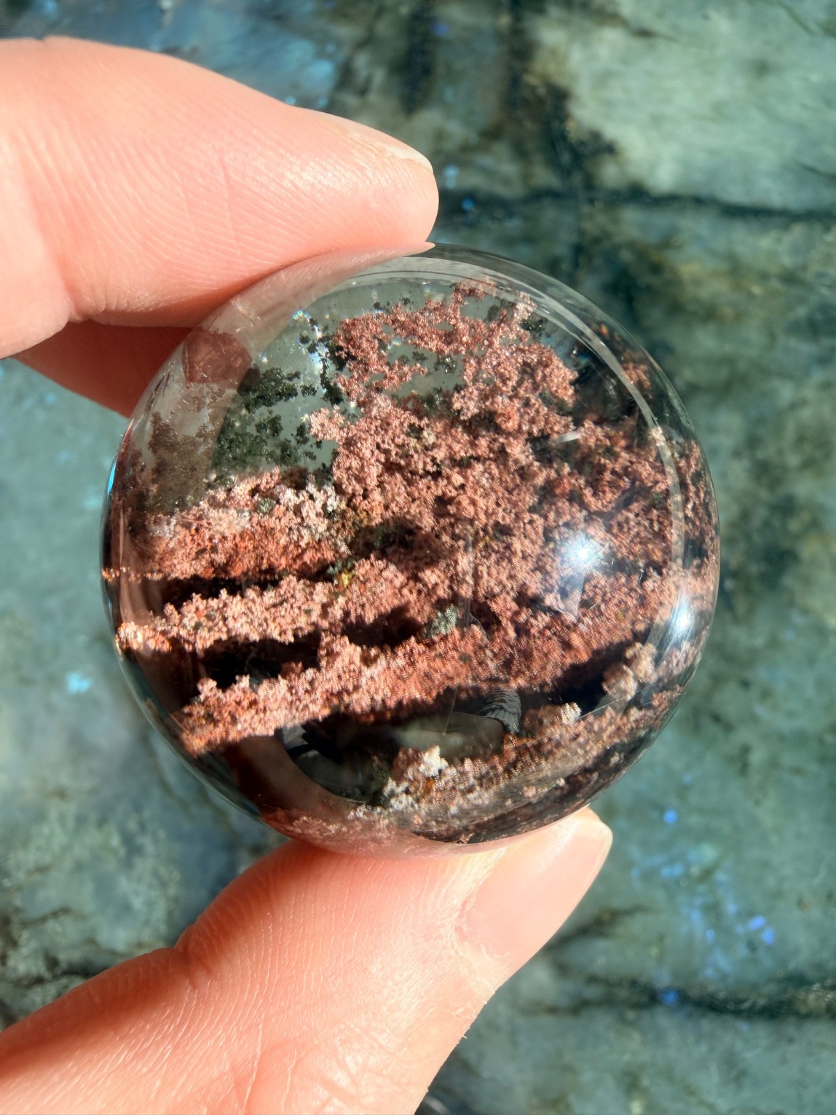 Top Grade Rare Rouge Pink Garden Quartz Sphere From Brazil, 1.5″ | High Clarity