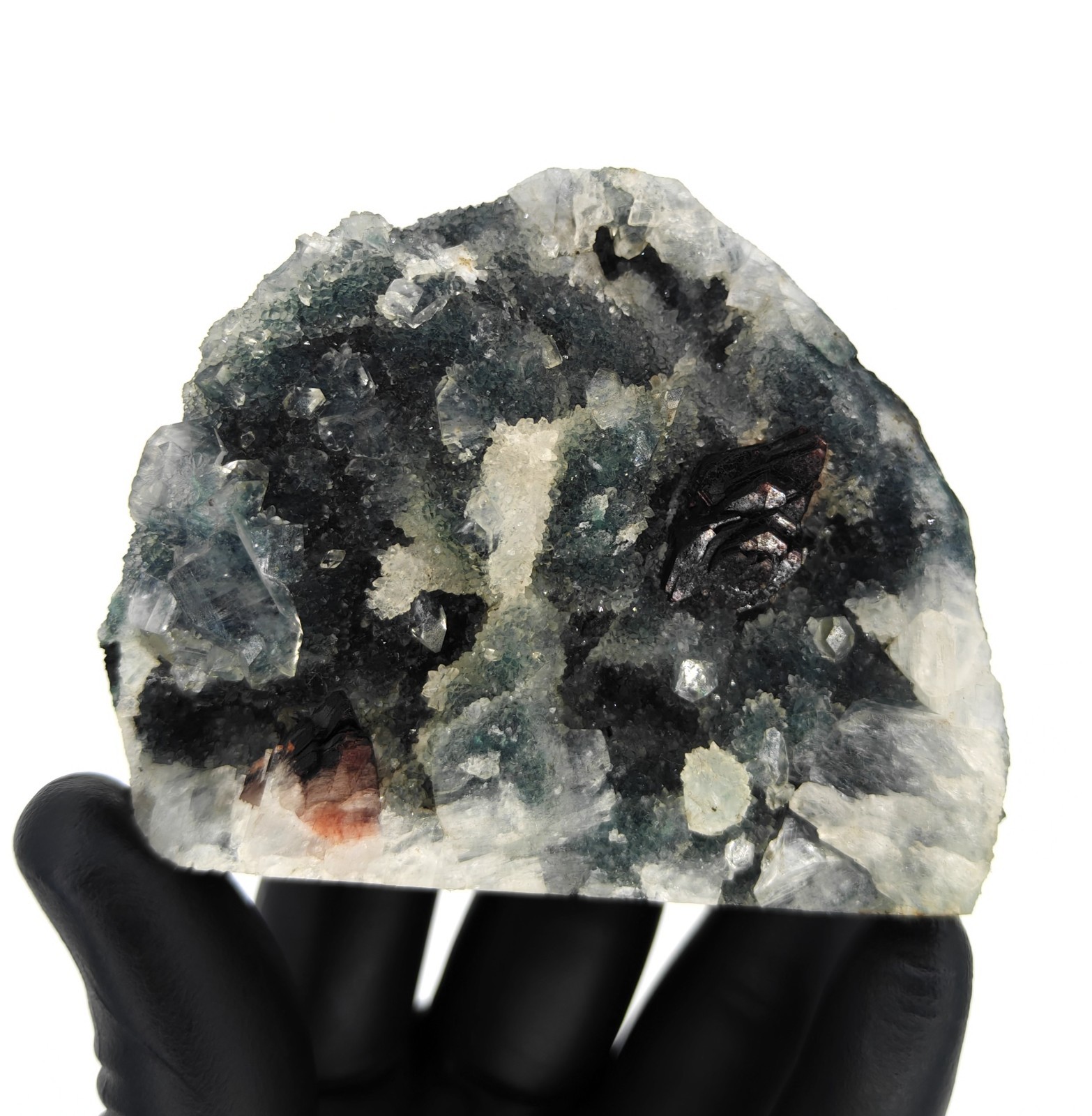 Natural Dark Brown Heulandite with Apophyllite on Chalcedony Minerals #672