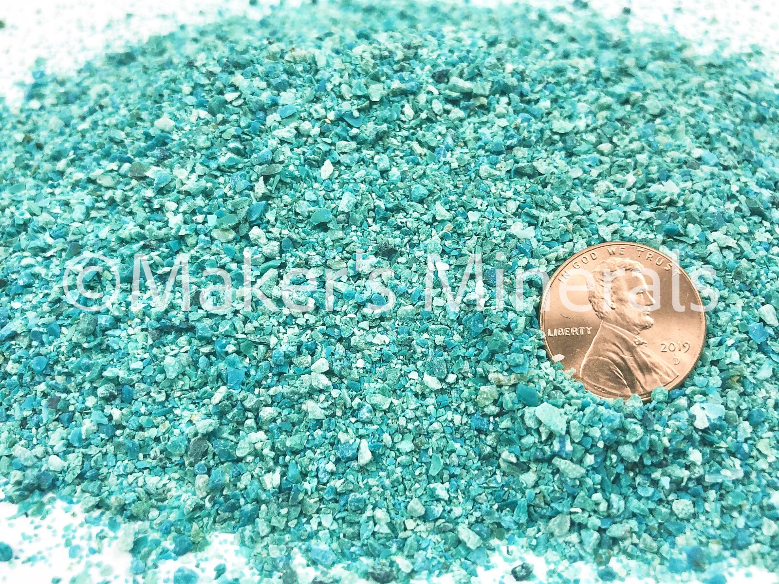 Crushed Blue-Green Chrysocolla Sand 2mm-0.25mm for Ring Inlay, Woodworking, Art