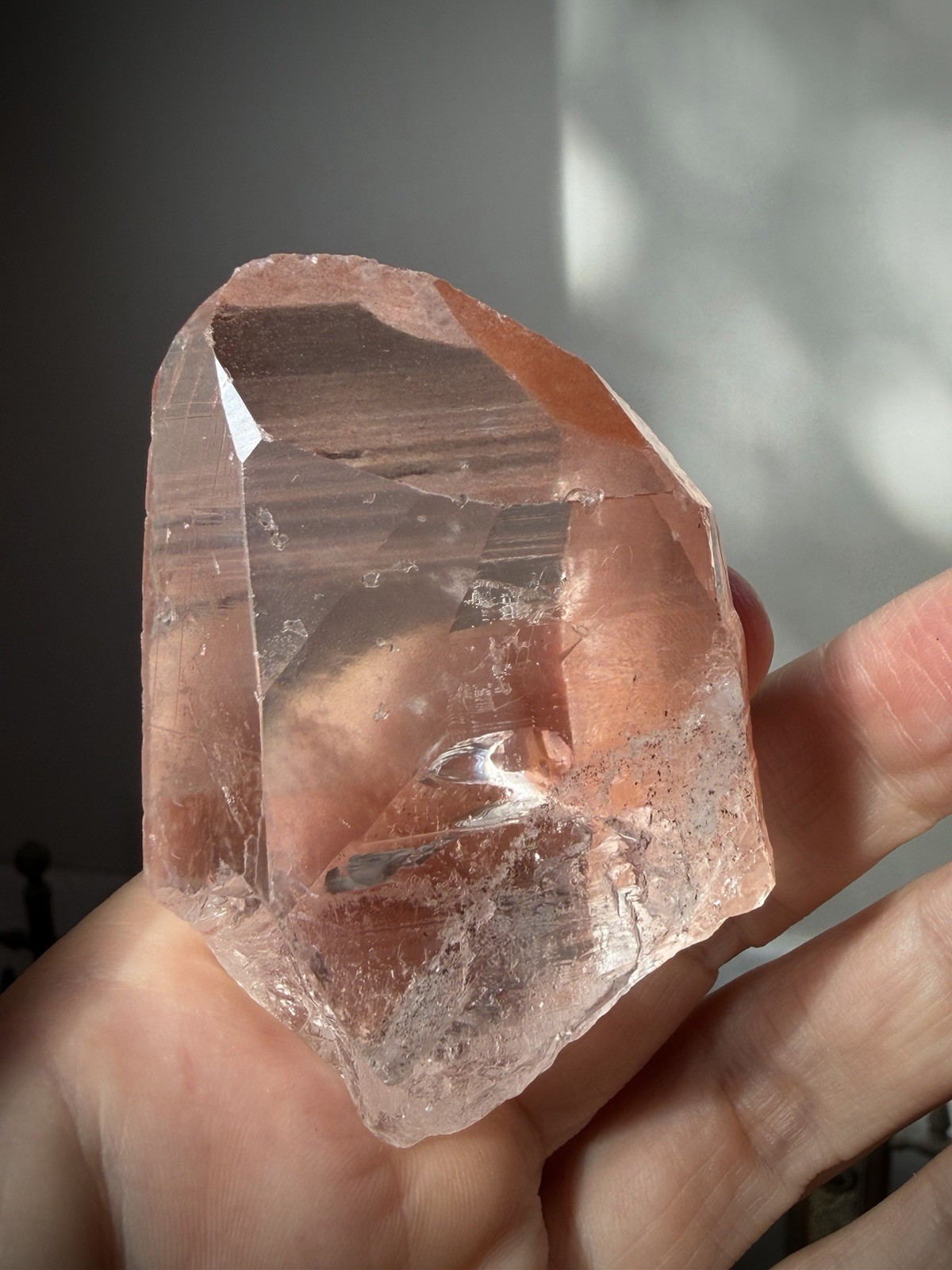 Strawberry Quartz Crystal Lemurian Quartz Window Quartz Natural Lemurian Brazil