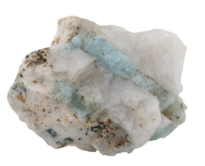 1 3/5 x 1 2/5 Inch Aquamarine Crystal In Host Rock Gemstone Specimen CS501/52725