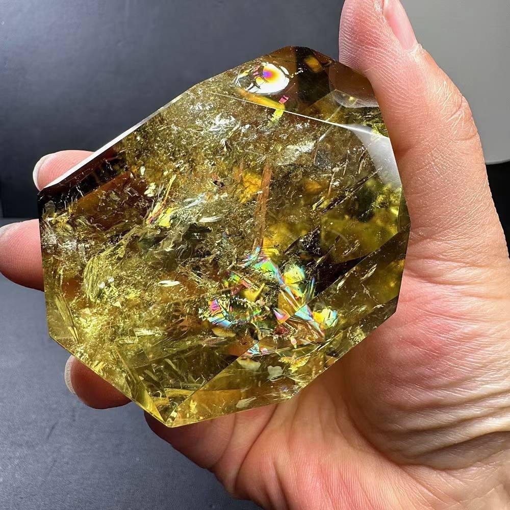342g Natural Citrine Quartz Carved Freeform Crystal Reiki Healing Decor