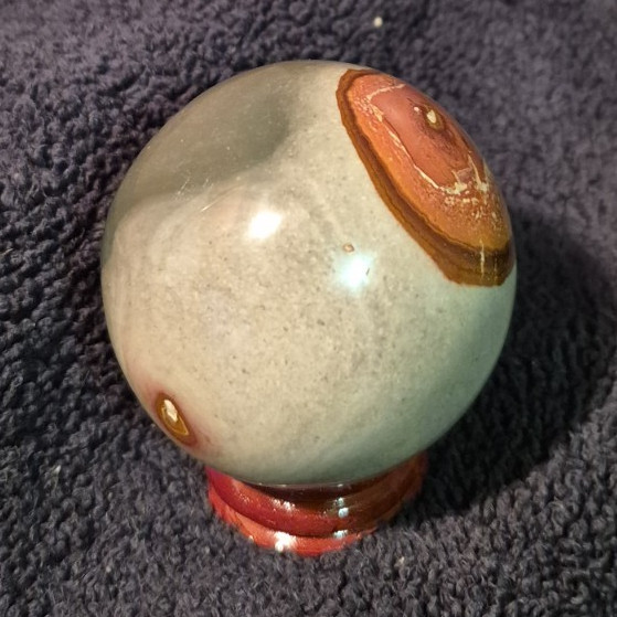 2″ Polychrome Sphere Ball on Stand Mineral Display Specimen