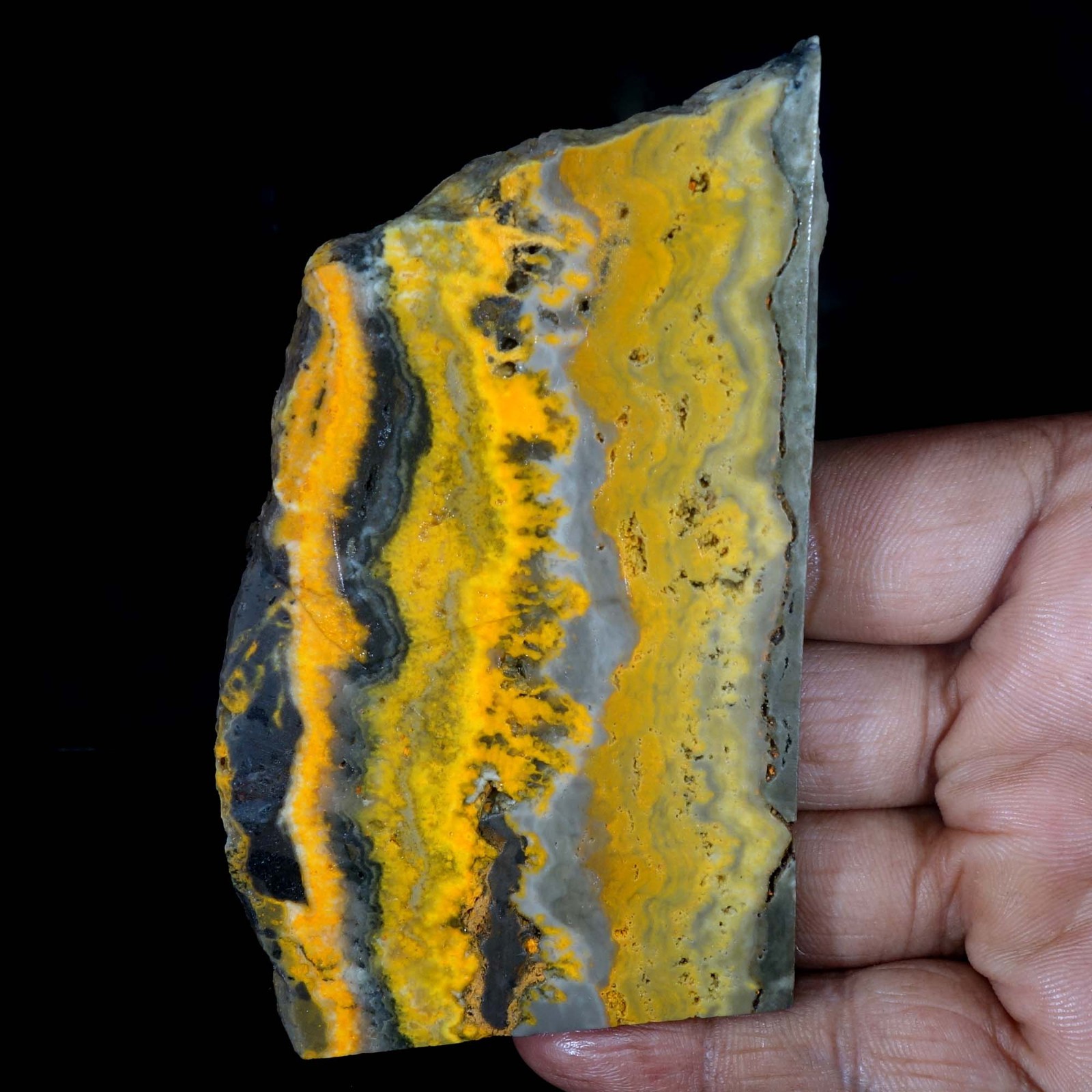 Bumblebee Jasper From Indonesia Rough Slab For Lapidary Cabbing 465.20 Cts Gems