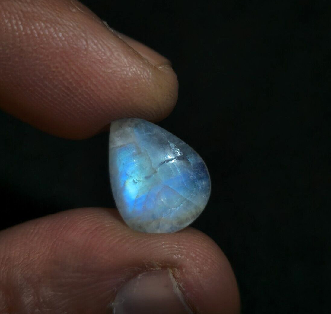 Rare Rainbow Moonstone Pear Shape Size 19×10.50×5 mm Loose Gemstone For Jewelry