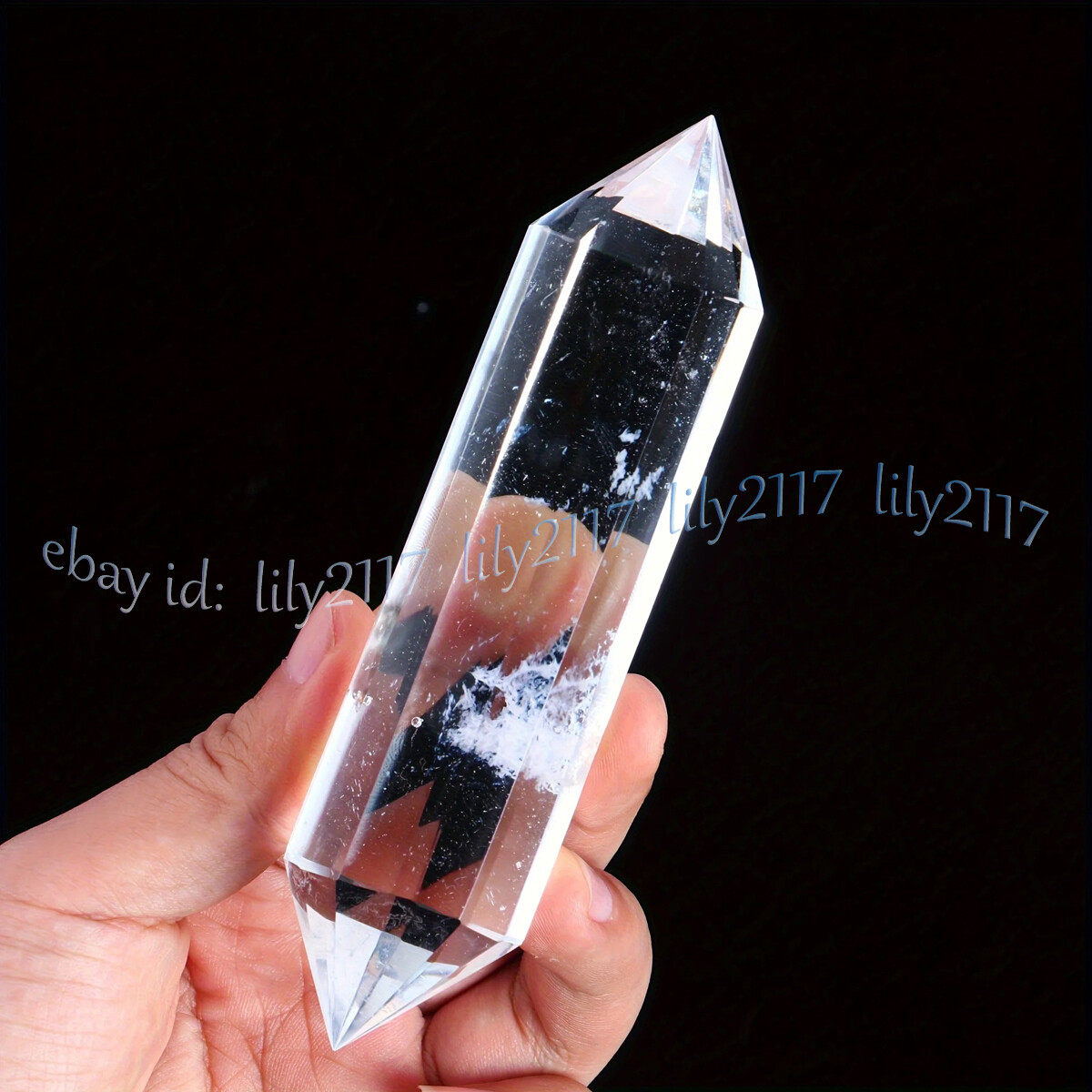 120-130mm Natural Clear Quartz Rock Crystal Wand Obelisk Point Specimen Healing