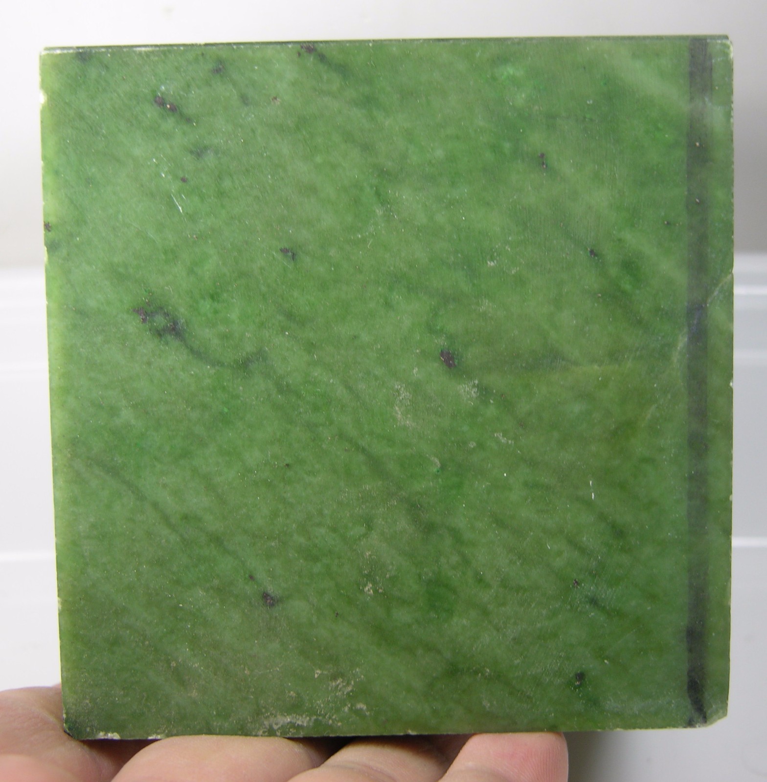 1760g Russia 100% Natural Rough Green Jade Block Specimen 3 lb 14 1/8 oz 86mm