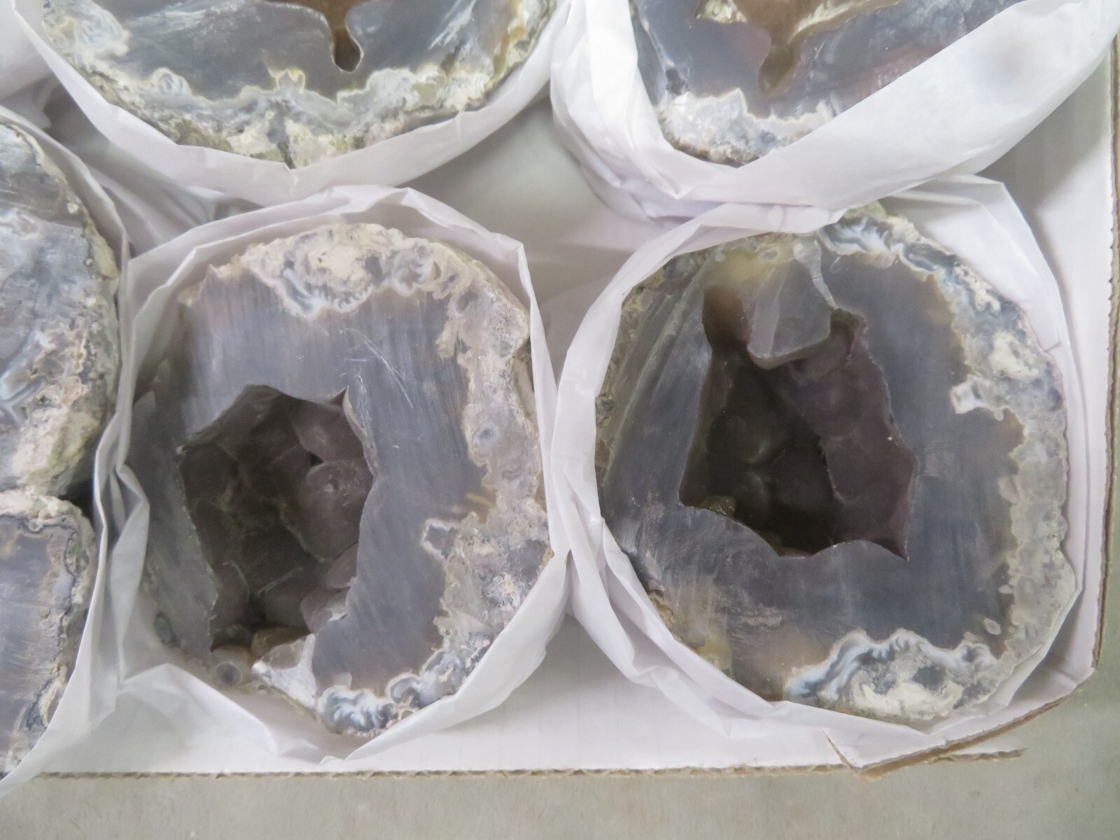 3 Pairs Fluorescent Cut NOT Polished Geodes Chihuahua Mexico
