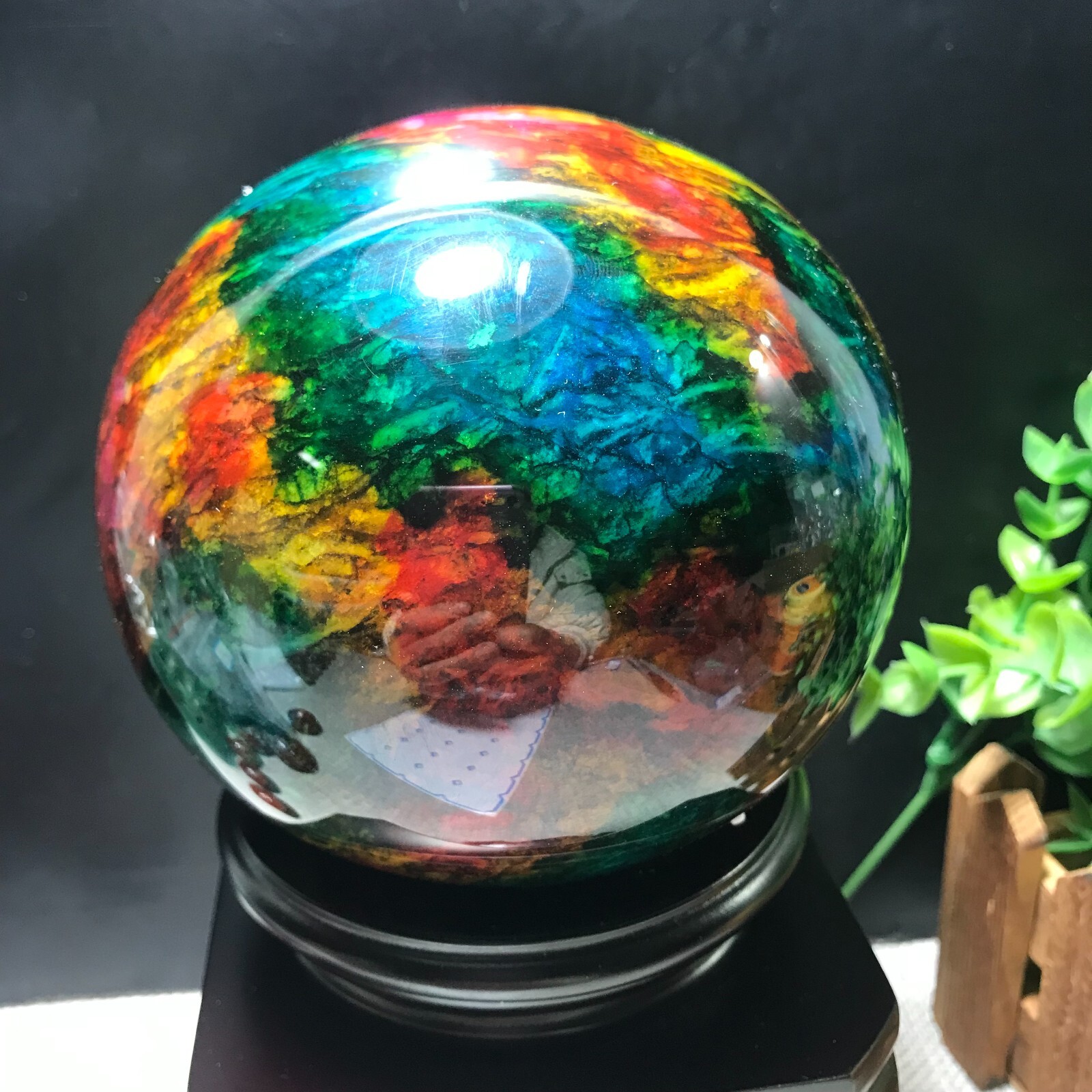 103mm 1680g “Seven Colors Jade” sphere specimen -Taiwan China Gift 01