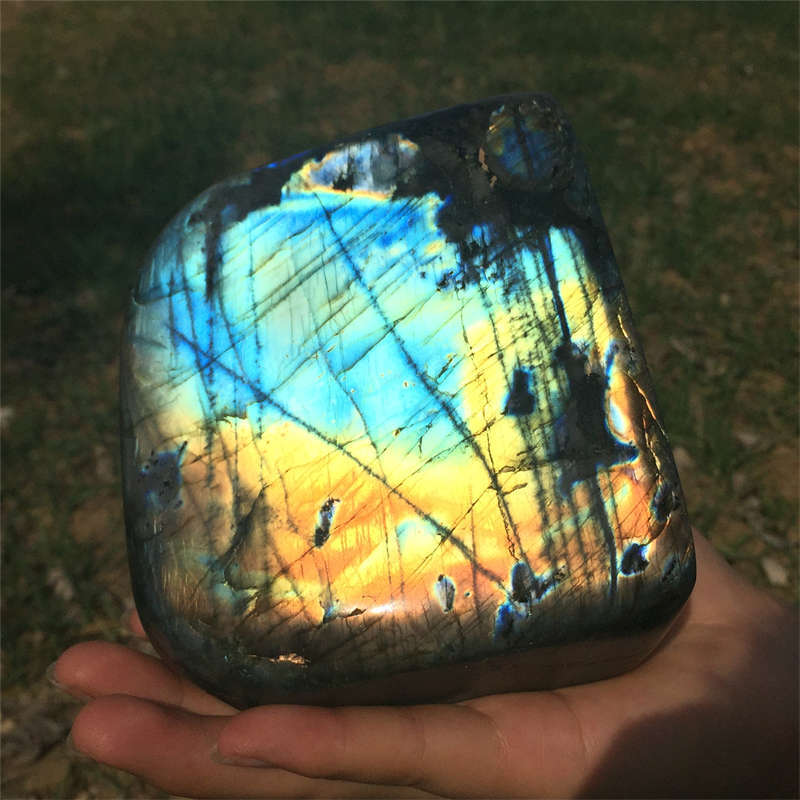 2.02kg Natural Labradorite Quartz Crystal Spectrolite Mineral Reiki healing