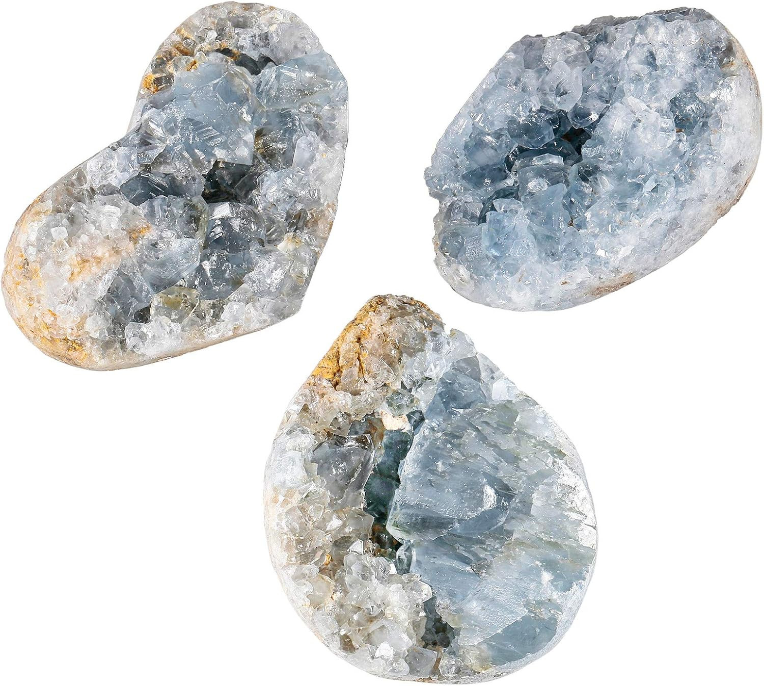 Natural Raw Blue Celestite Mineral Healing Crystal Cluster Geode Irregular Home