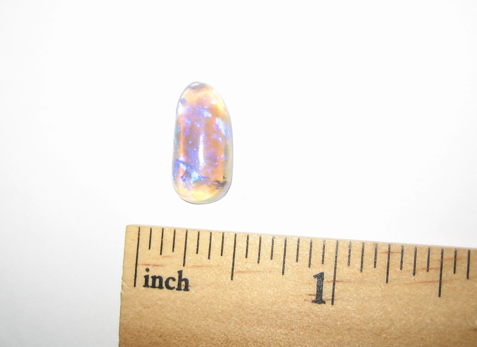 15mm x 7mm POLISHED LIGHTNING RIDGE OPAL CRYSTAL CABOCHON FULL COLOR BLUE 4ct *1