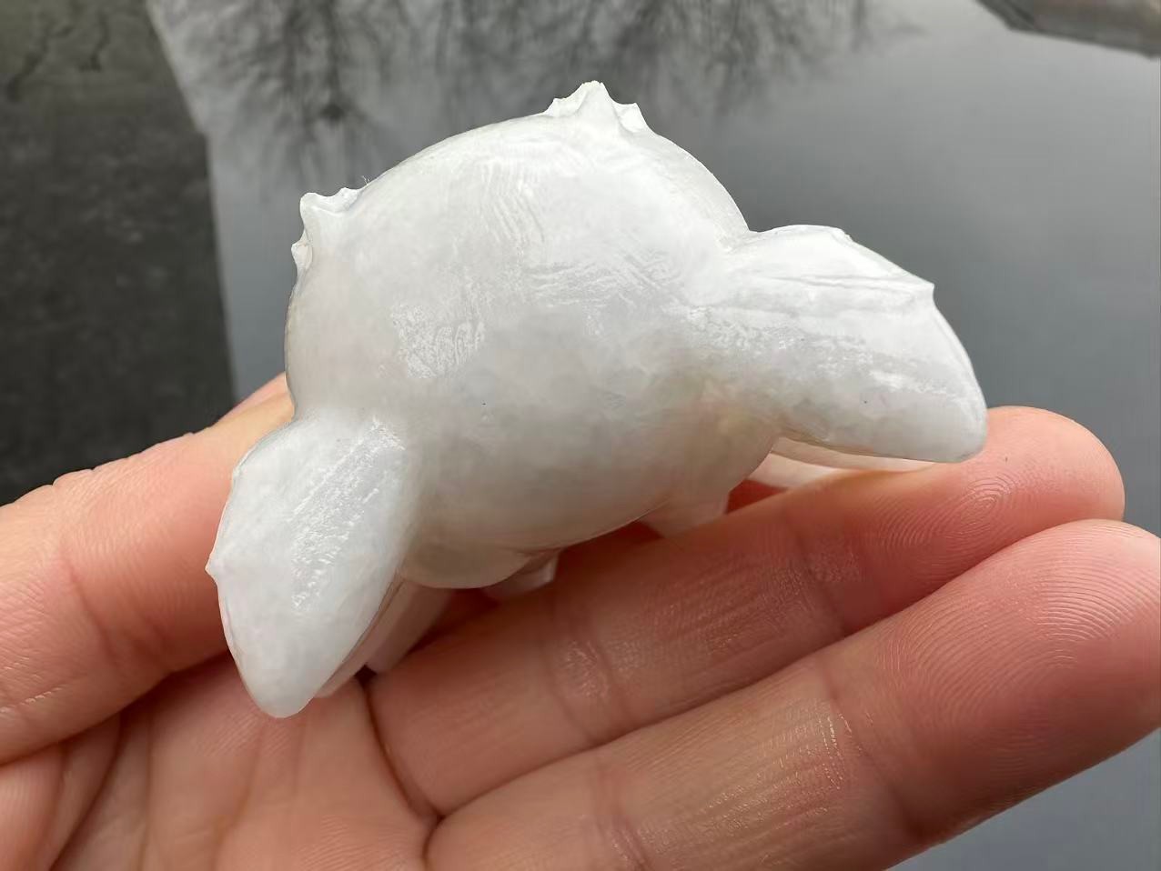 1pc Natural White Jade Quartz Carved Spider Skull Crystal Reiki Decor Gift