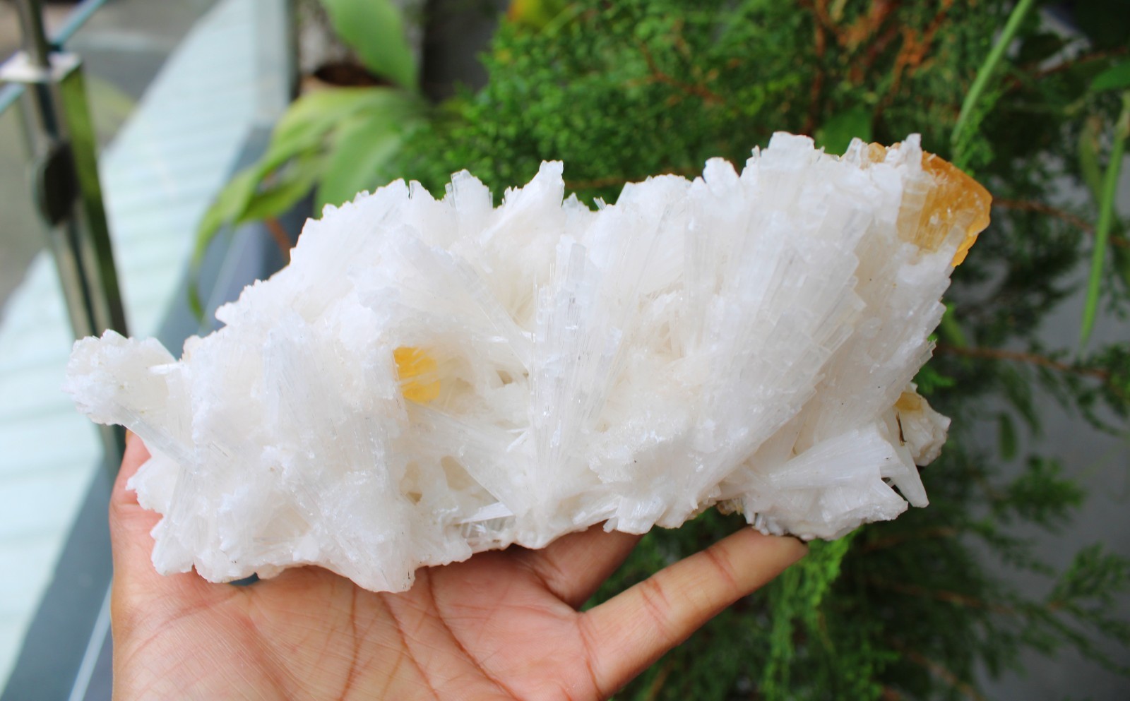 Calcite Crystals w/ Scolecite Format On Matrix Natural Mineral Specimen