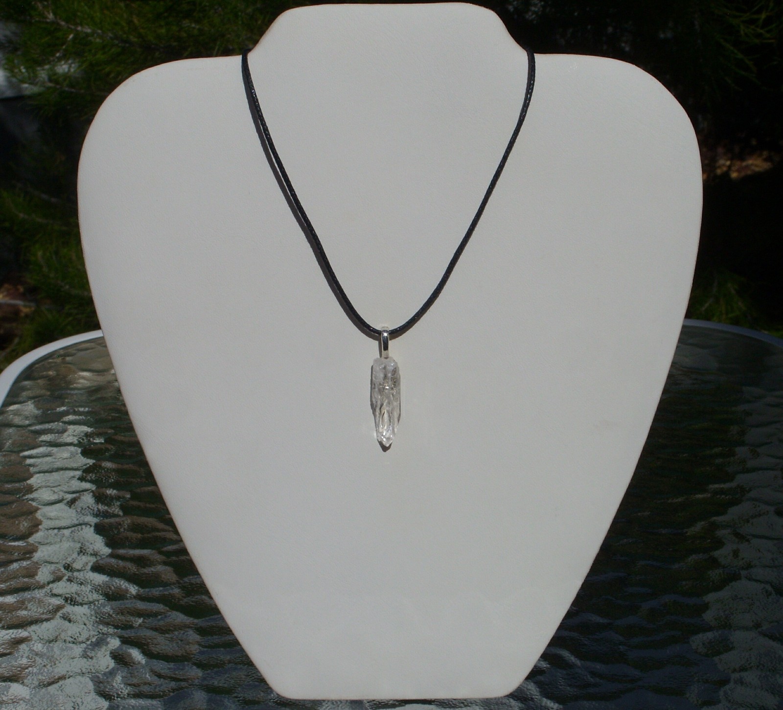 High Grade Clear Danburite Free Form Stone Crystal Pendant Necklace