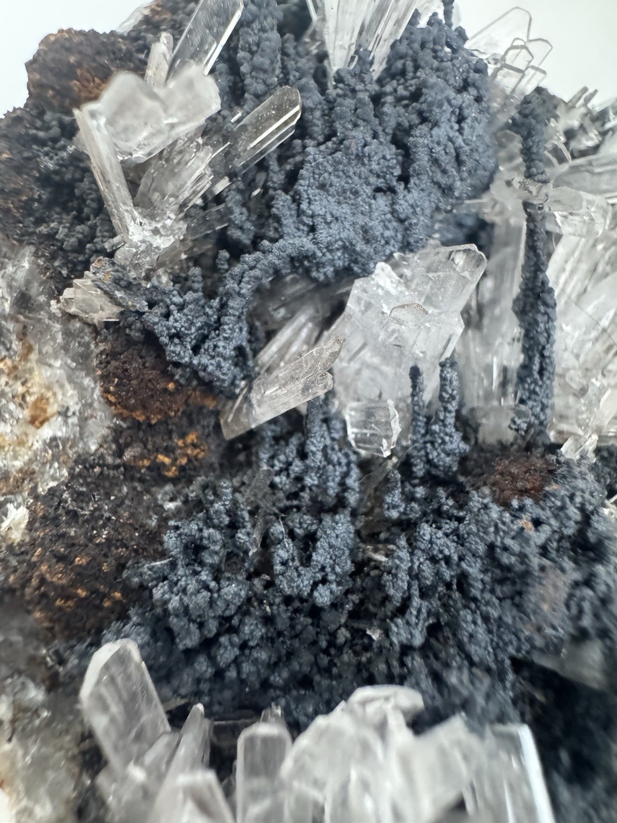 Hemimorphite With Stalactitic Goethite, Santa Eulalia, Mexico, 5.7cm