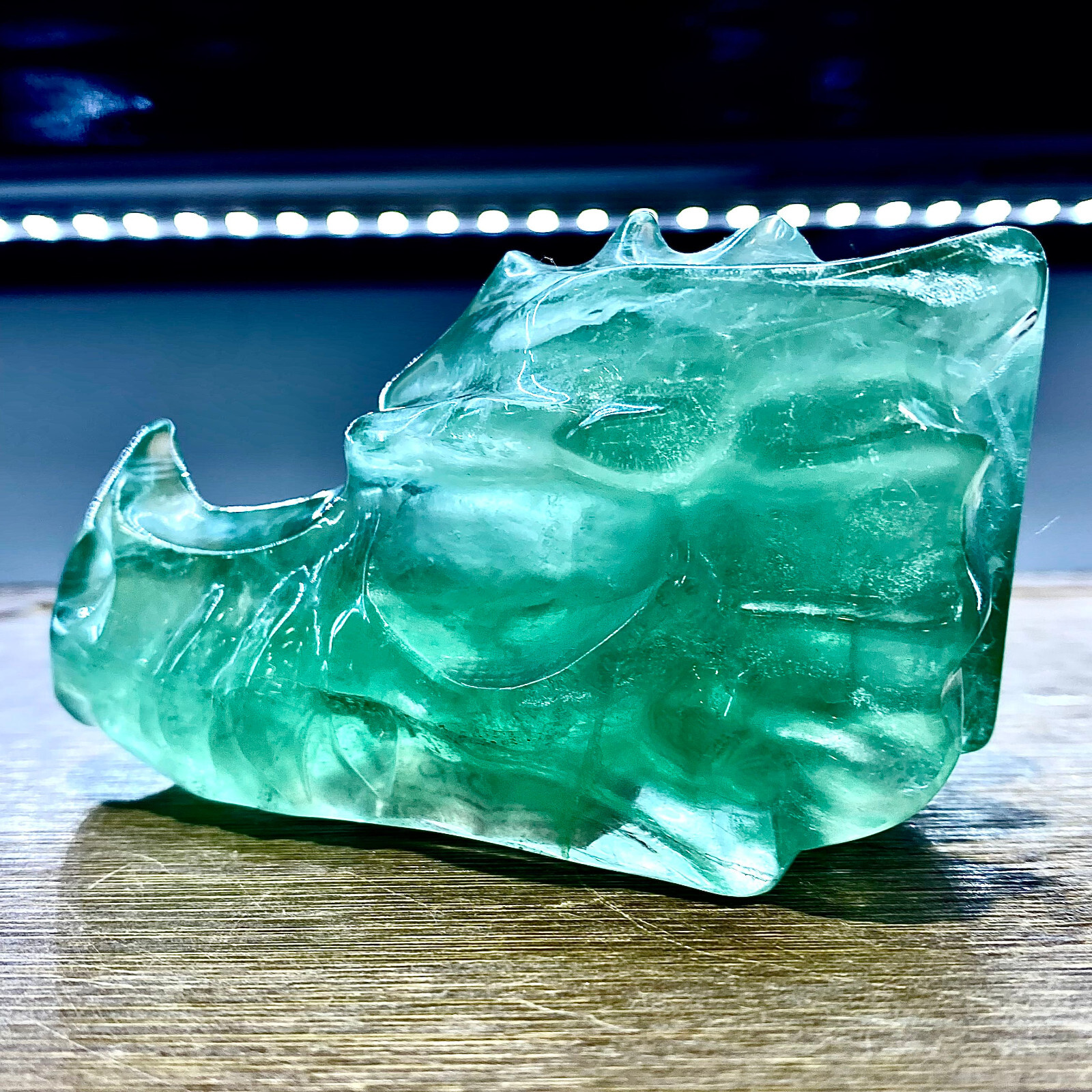 355G Natural fluorite quartz products, hand carved and polished spiritual orname