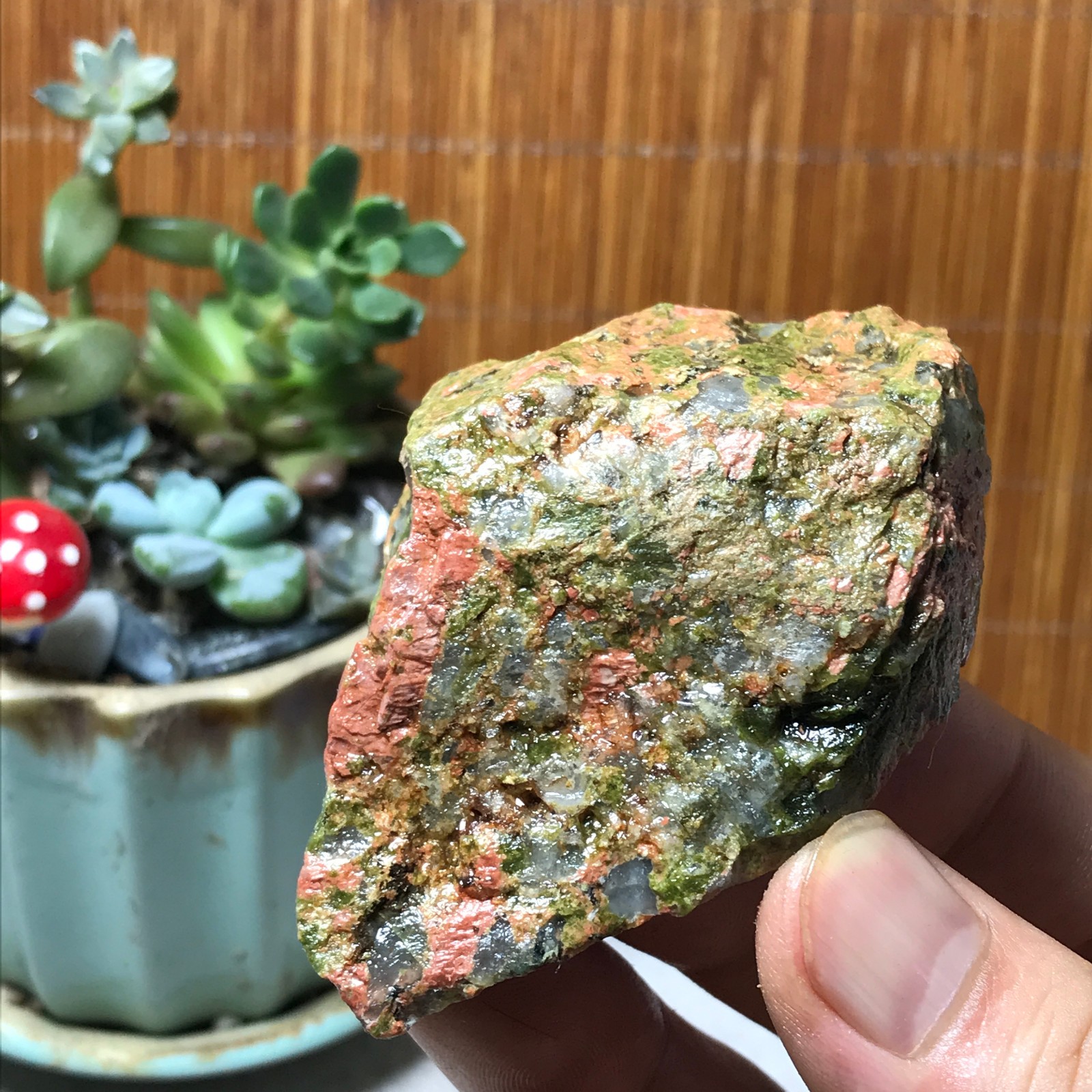 130g Natural Unakite Crystal gemstone Rough Mineral Specimen healing A6358