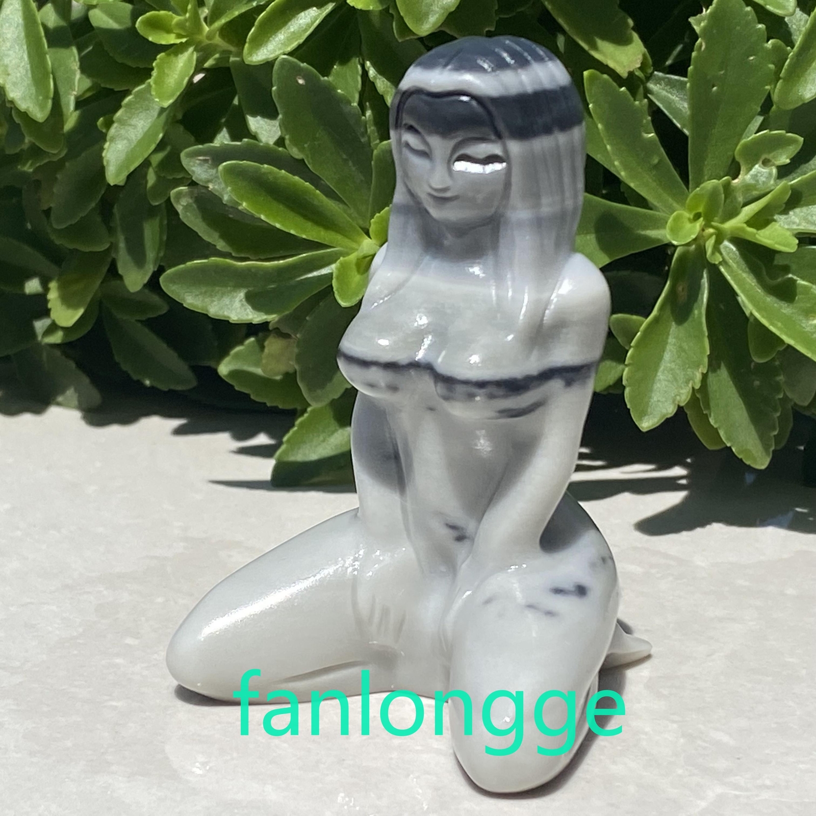 3″ Natural Tai chi stone Women Naked Quartz Crystal Skull Carved Goddess 1pc