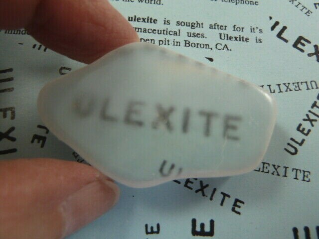 (r32-72) 1-7/8″ Ulexite gemstone Mineral TV rock mine mined rocks Boron CA USA