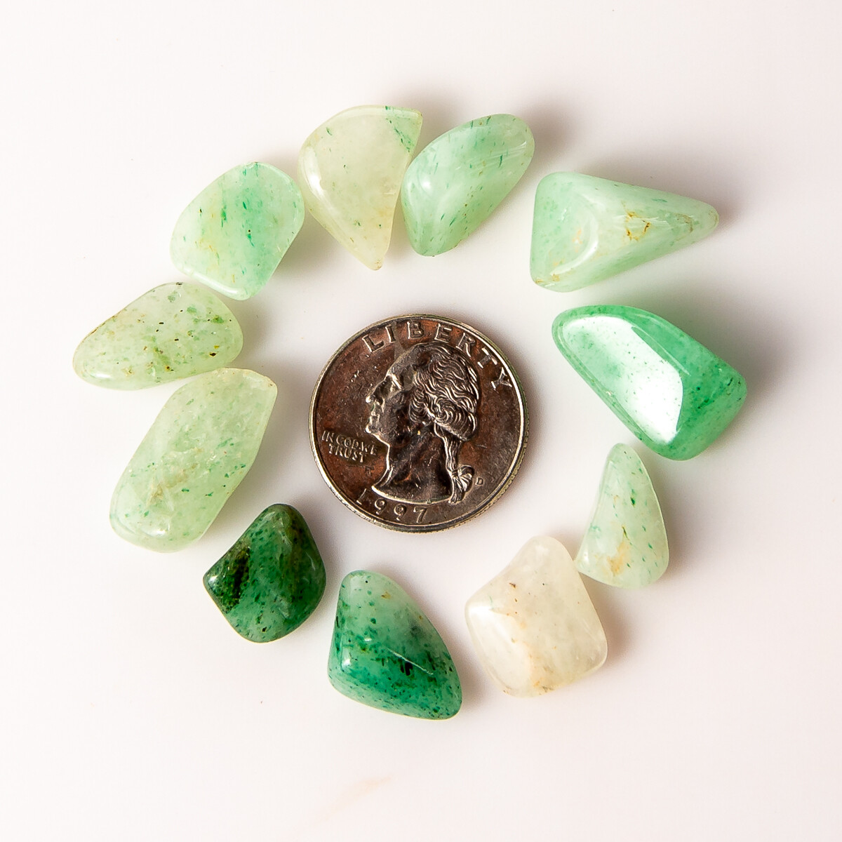 25g Tumbled Green Aventurine Gemstone Crystals 8-15 Stones Gem Rock Specimens