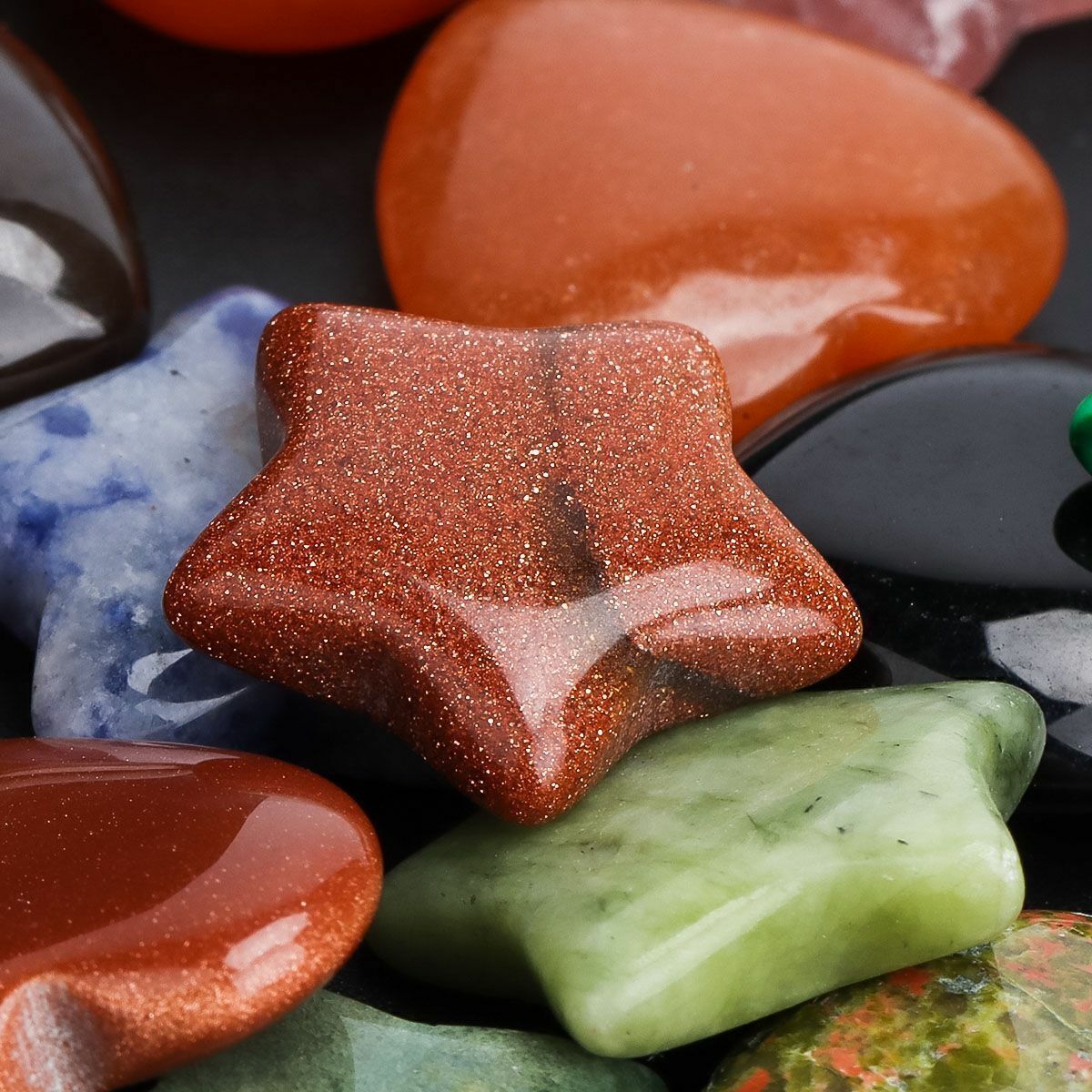 Natural crystals Star Heart Gemstones Chakra Reiki Healing Stone for Home Decor