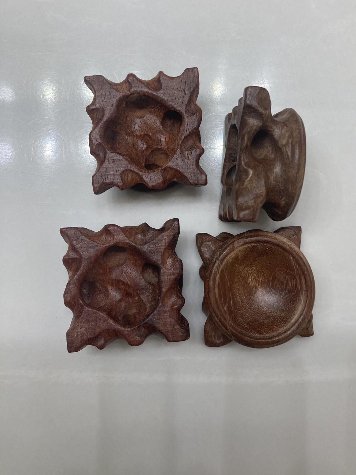 4pcs Wood Display Stand Crystal Ball Sphere Globe Stone Holder