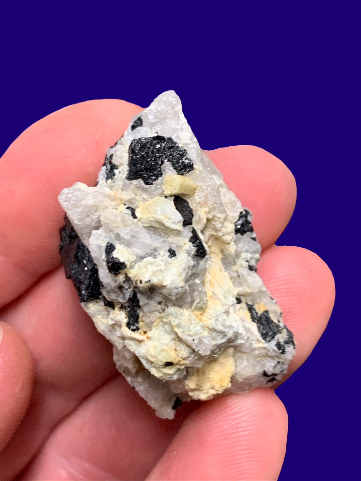 Golden Beryl (Heliodor)/Black Tourmaline. Crystals Gemstones Rocks Minerals