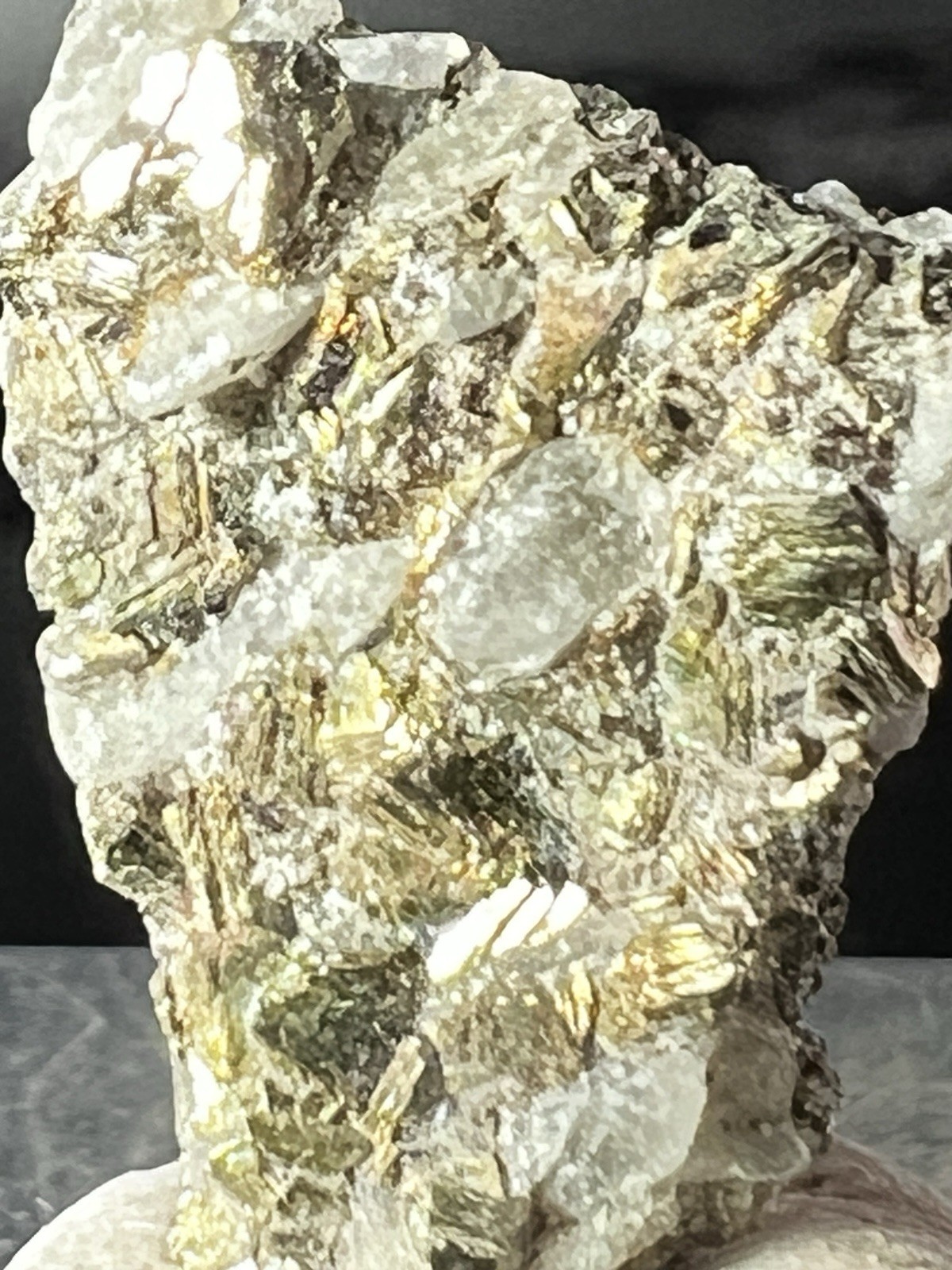 Marcasite on Calcite, Thumbnail Specimen – Solat Mine, Taxco, Mexico