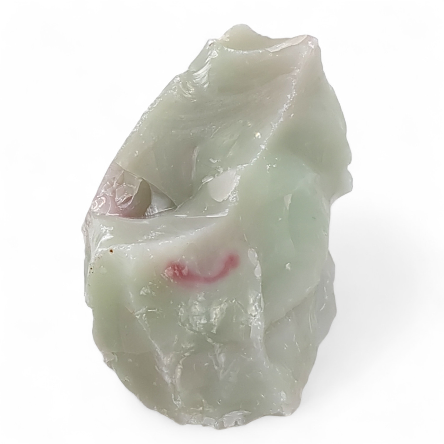 Jadeite Pink Swirl Art Glass Cullet Glowing Manganese Opaque Slag Glass #4GX85
