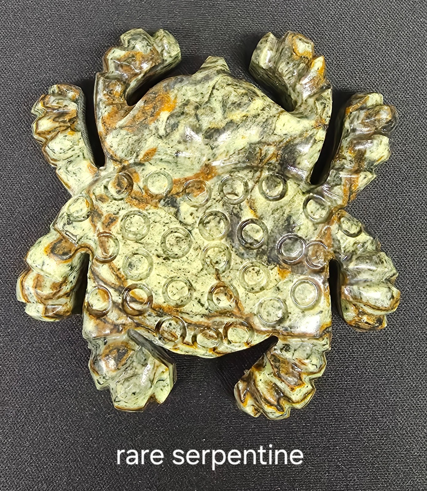 Hand Carved Spider Spyderco Style Crystal Mineral Display Calcite Onyx Garnet