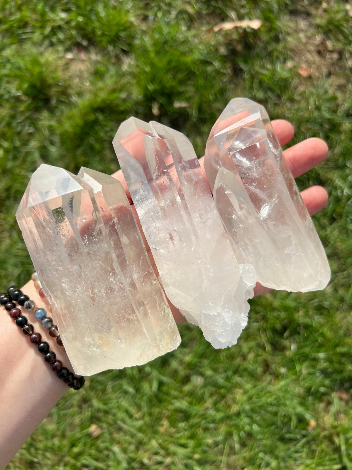 Lemurian Quartz Crystal with Multiple Points (Cluster) from Minas Gerais, Brazil