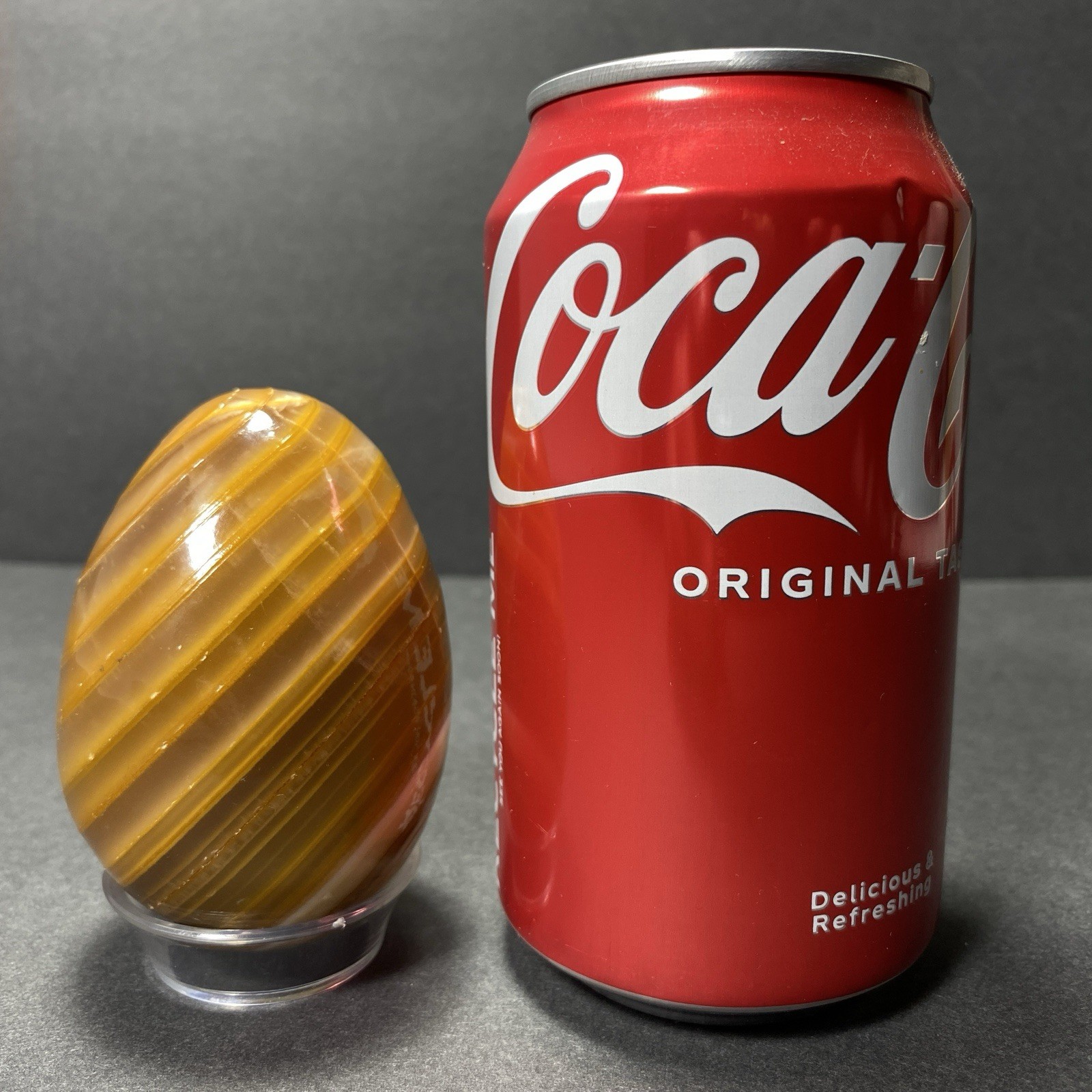 Natural Onyx Stone Egg With Stand Hand Polished Banded Agate Calcite Crystal
