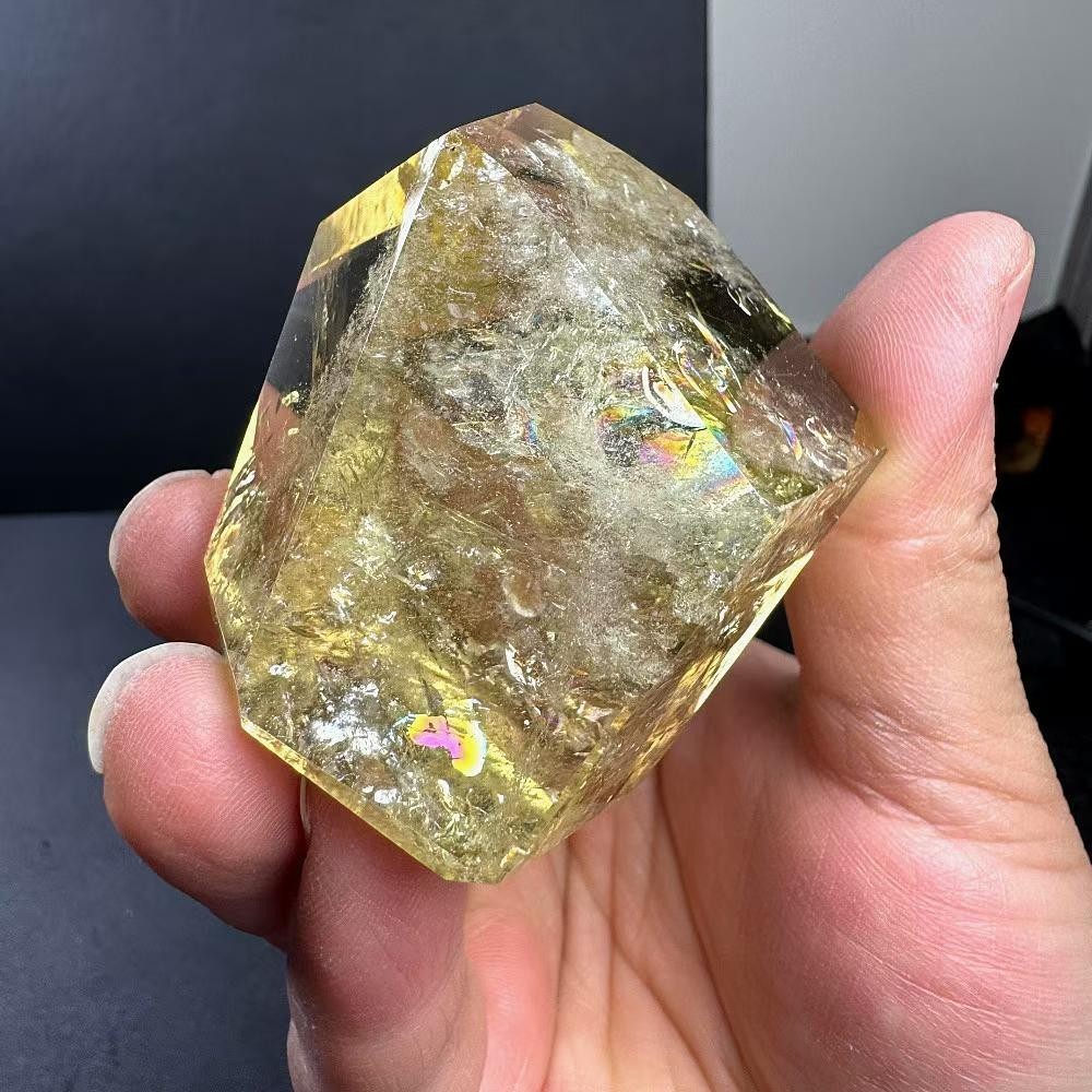 193g Natural Citrine Quartz Carved Freeform Crystal Reiki Healing Decor