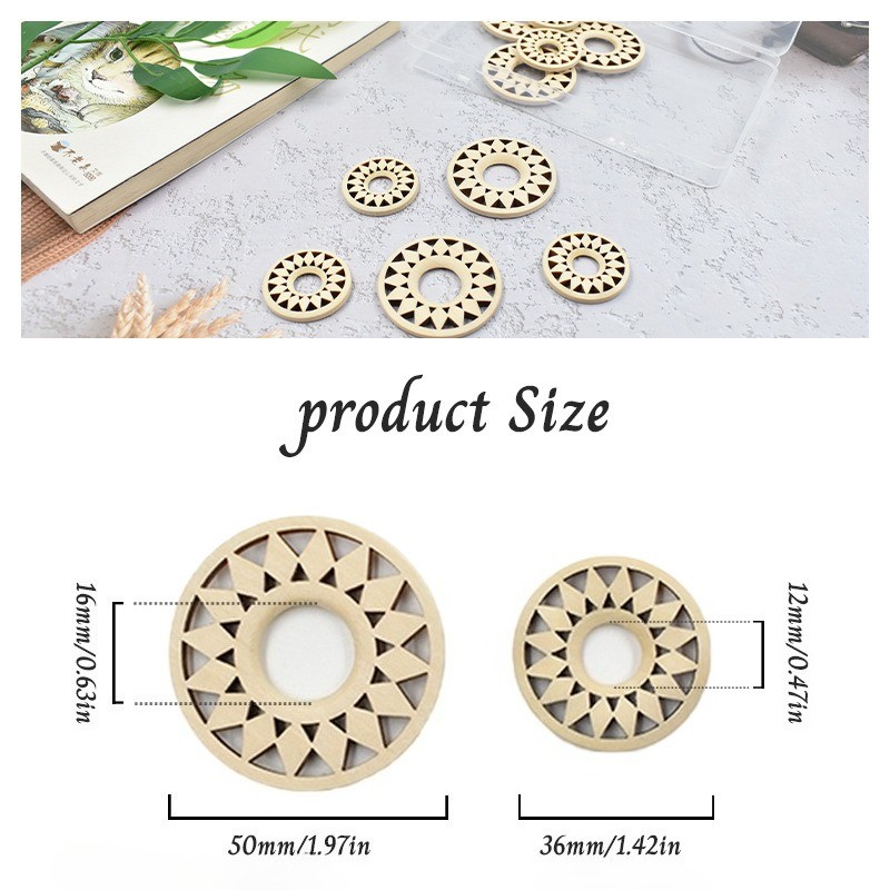 35-50mm Solid Wood Hollow Sunflower Crystal Ball Stand, Mineral Display Holder