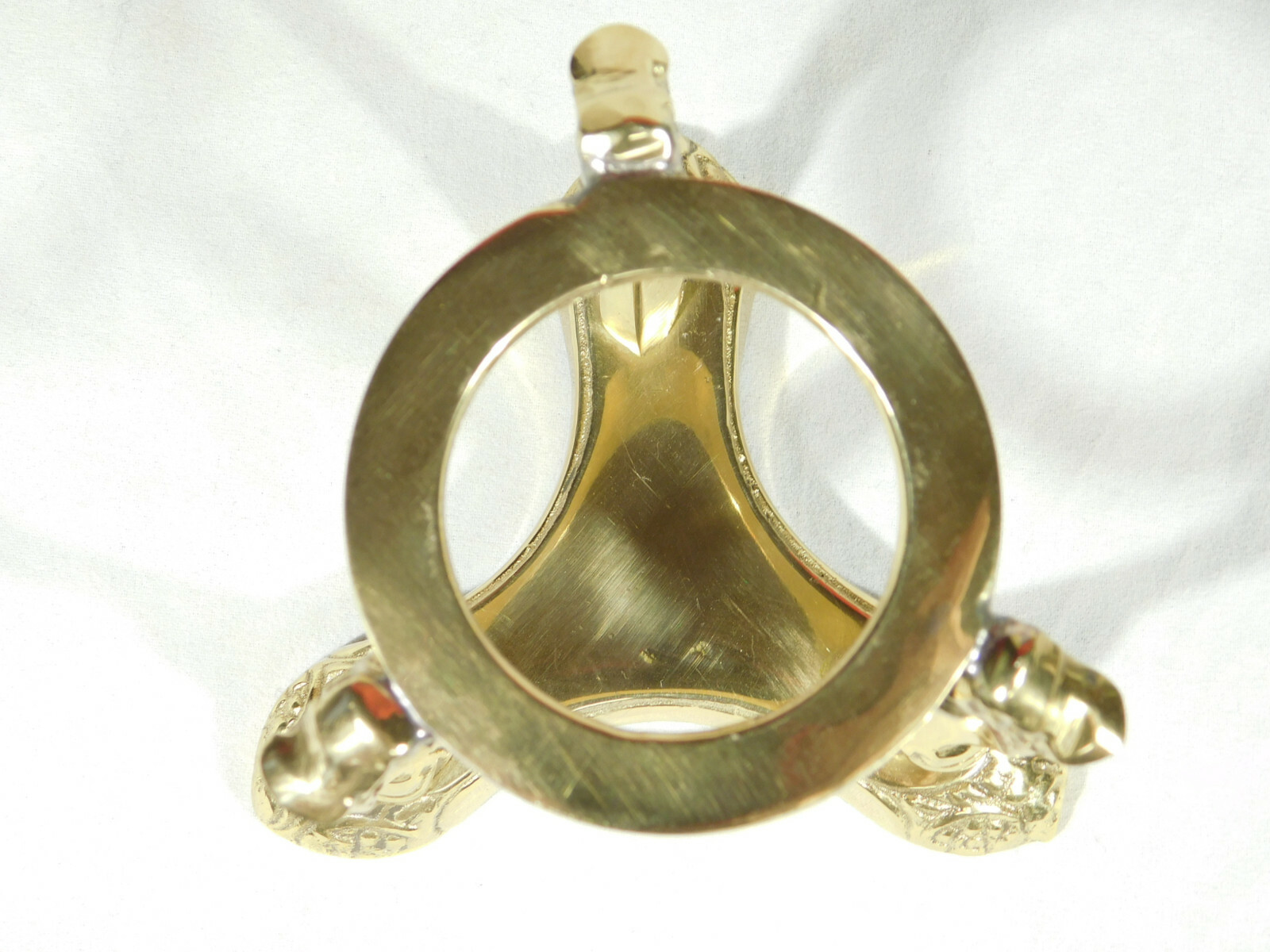 Sphere Display Stand Large Size Scroll Design Polished Brass Color