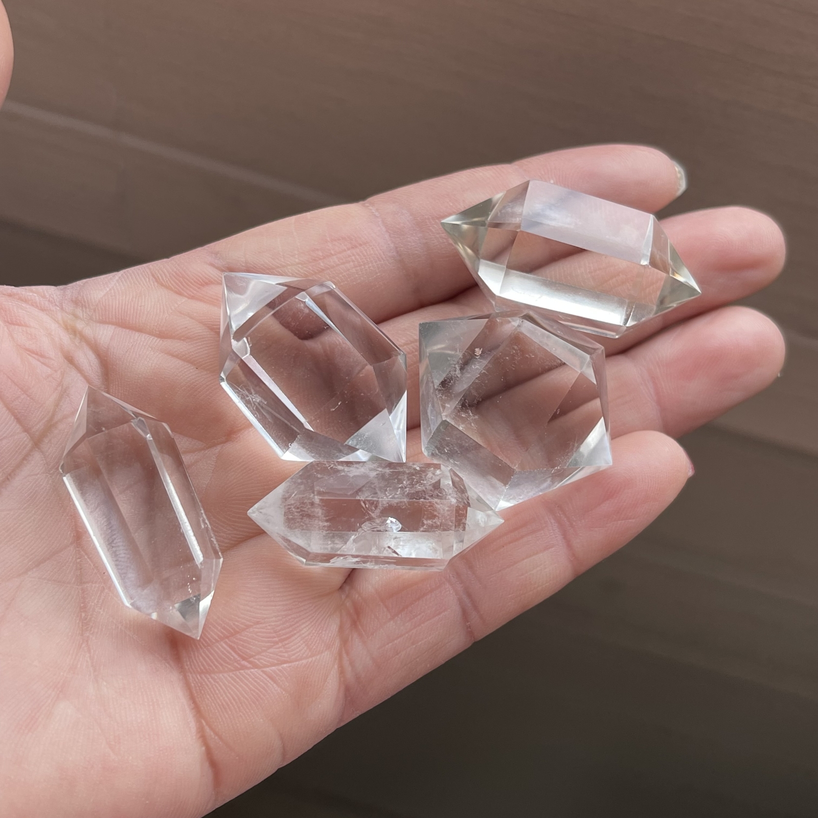 10pcs Natural clear quartz obelisk crystal double wand point healing 30-45mm