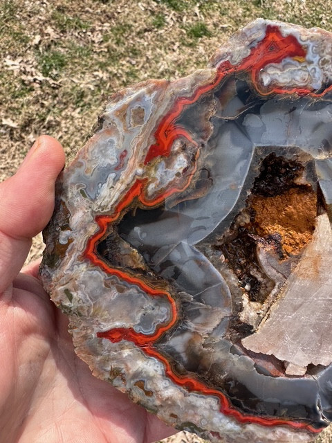 8 1/8”__Beautiful Imperial Kentucky Agate Slab from Estill County
