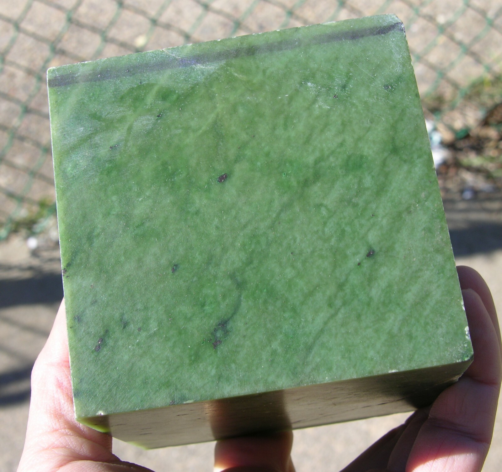 1760g Russia 100% Natural Rough Green Jade Block Specimen 3 lb 14 1/8 oz 86mm