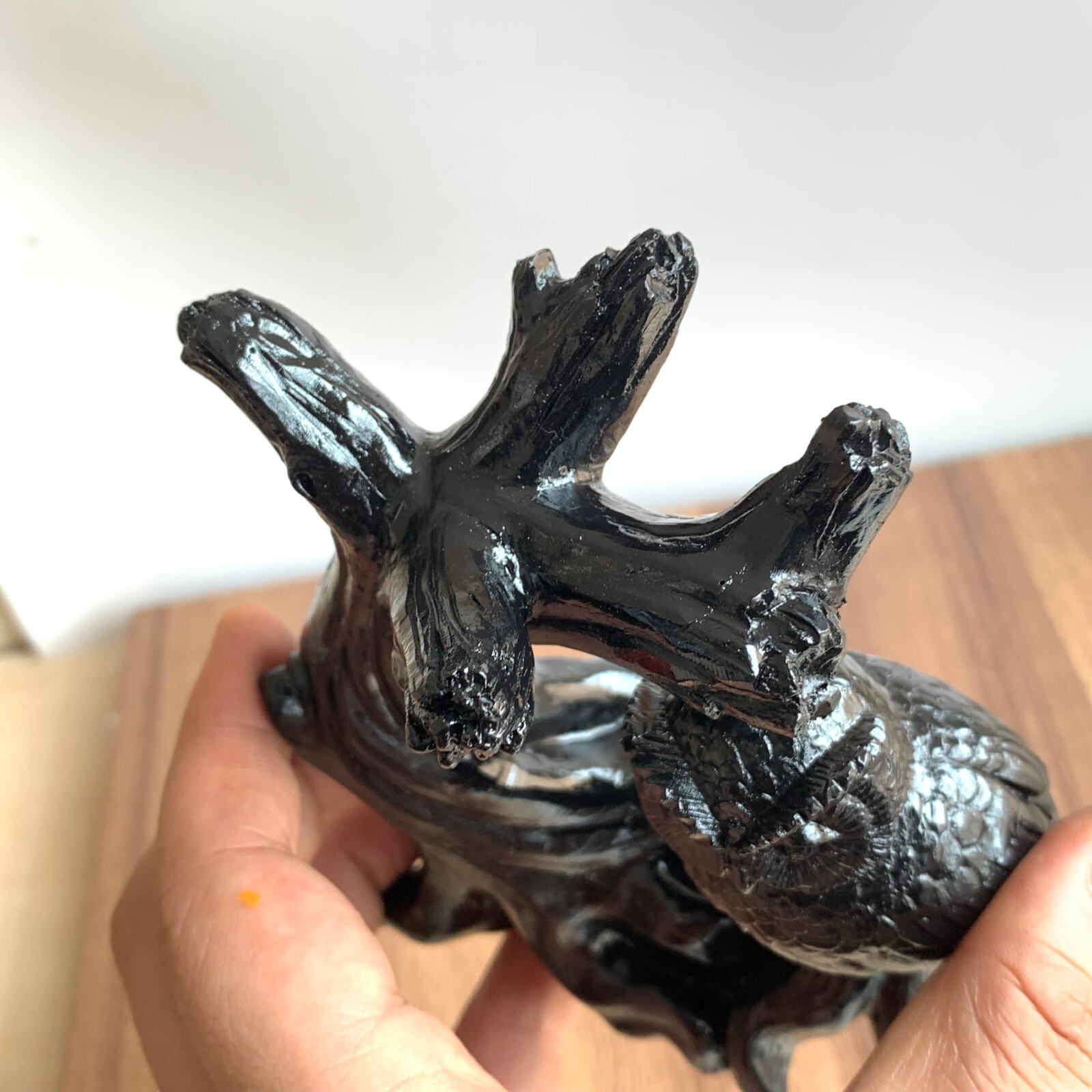 1PCS Owl Resin Sphere Holder Stand Base Natural Crystal Ball Hand C477