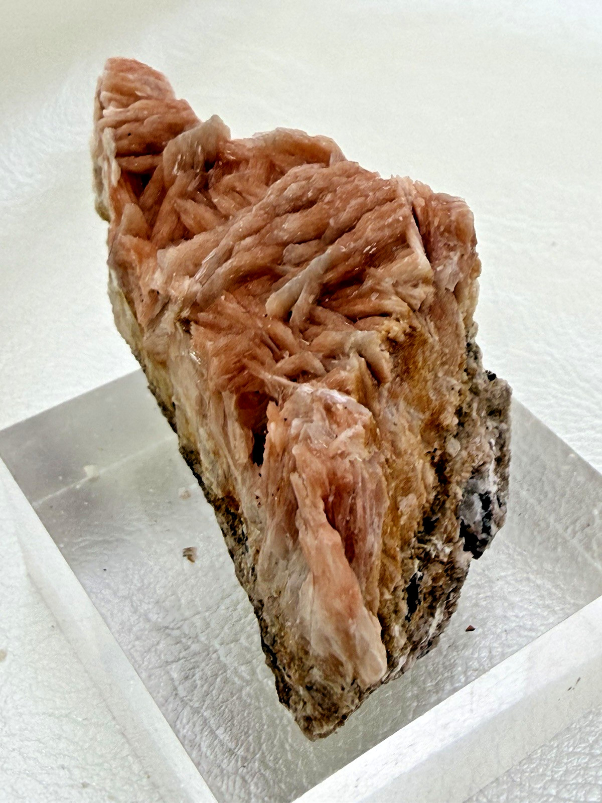 Orange Barite with Galena and Cerussite in Matrix from Morocco 120 g.